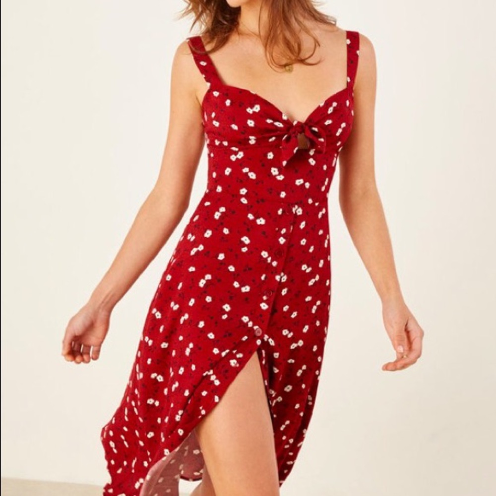 Reformation Frankfort Tie Front Dress Size 8